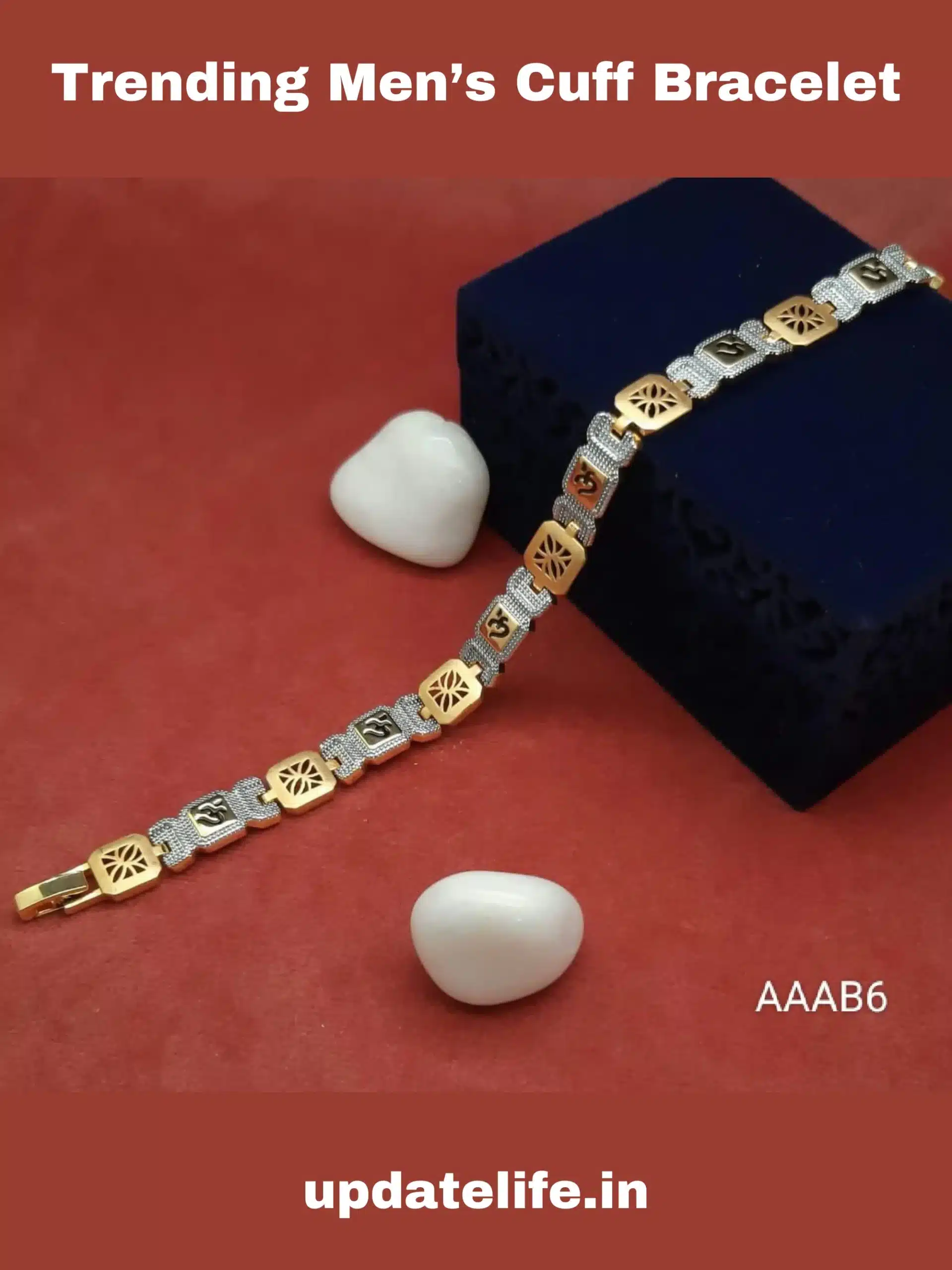 AAAB6 Lakki for Men Lakki for Men | Stylish Gold Plated Openable Bracelet for Men